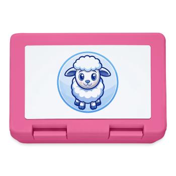Sheep Blue Kawaii Cartoon Character Clipart Pet - Lunchbox - pink - Front
