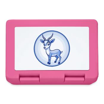 Impala Blau Kawaii Cartoon Figur Clipart Haustier - Brotdose - Pink - Vorne