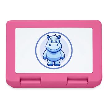 Hippo Blue Kawaii Cartoon Character Clipart Pet - Lunchbox - pink - Front