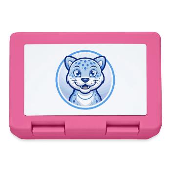 Jaguar Blau Kawaii Cartoon Figur Clipart Haustier - Brotdose - Pink - Vorne