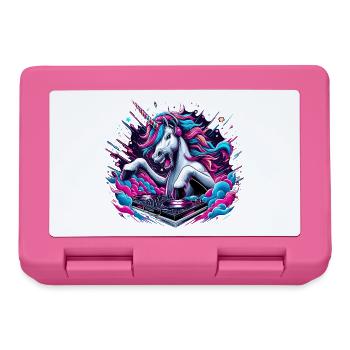 Einhorn DJ Musik auflegen Geschenk - Brotdose - Pink - Vorne