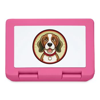 Beagle Dog Colorful Kawaii Cartoon Character Pet - Lunchbox - pink - Front