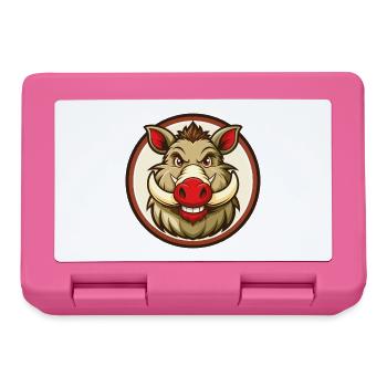 Sanglier Coloré Kawaii Dessin Animé Personnage Clipart Animal de compagnie - Boîte à goûter - rose - Devant