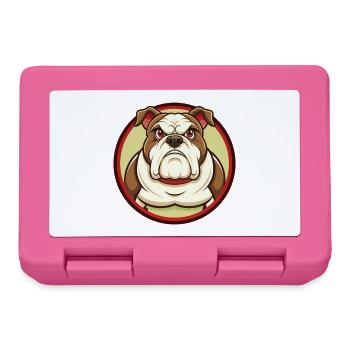 Bulldogge Bunte Kawaii Cartoon Figur Clipart - Brotdose - Pink - Vorne