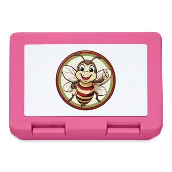 Bee Colorful Kawaii Cartoon Character Clipart Pet - Lunchbox - pink - Front