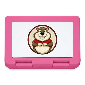 Groundhog Colorful Kawaii Cartoon Character Pet - Lunchbox - pink - Front