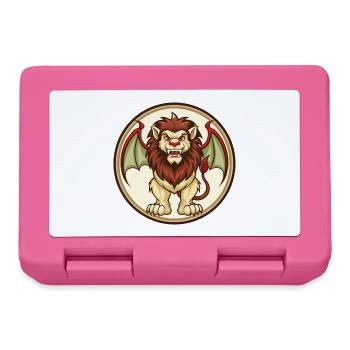 Manticore Coloré Kawaii Dessin Animé Personnage Animal de compagnie - Boîte à goûter - rose - Devant