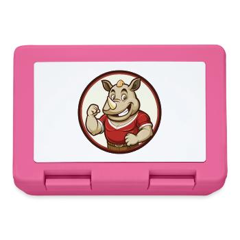 rhinocéros coloré kawaii personnage de dessin animé clipart - Boîte à goûter - rose - Devant