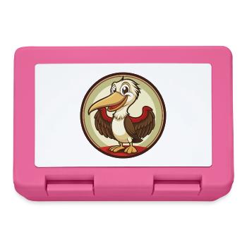 Pelican Colorful Kawaii Cartoon Character Clipart - Lunchbox - pink - Front