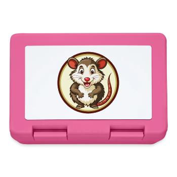 Possum Colorful Kawaii Cartoon Character Clipart - Lunchbox - pink - Front