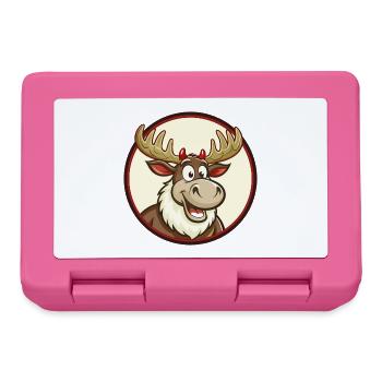 Elch Bunte Kawaii Cartoon Figur Clipart - Brotdose - Pink - Vorne