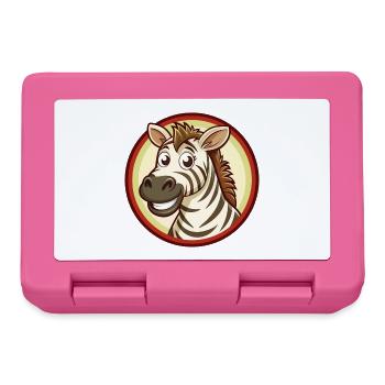 Zebra Bunte Kawaii Cartoon Charakter Clipart - Brotdose - Pink - Vorne