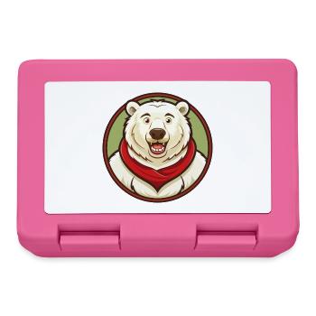 ours polaire coloré kawaii dessin animé personnage animal de compagnie - Boîte à goûter - rose - Devant