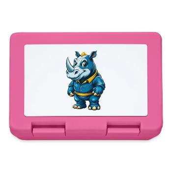 Rhino Cool Kawaii Cartoon Charakter Clipart - Brotdose - Pink - Vorne
