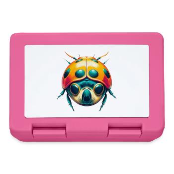 coccinelle mignon kawaii dessin animé clipart visage d’animal - Boîte à goûter - rose - Devant