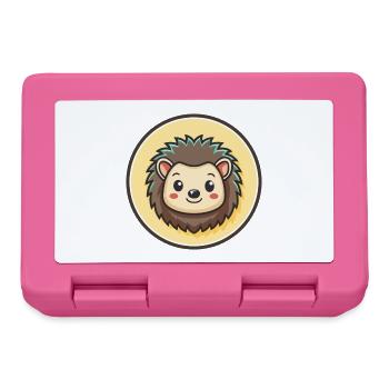 Hedgehog Kawaii Cartoon Character Animal Pet Face - Lunchbox - pink - Front