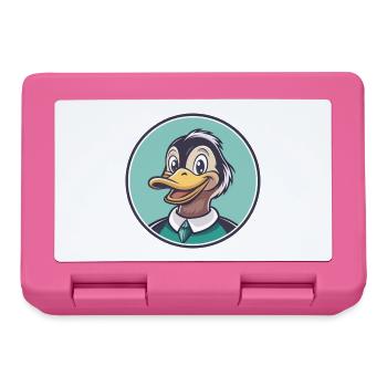 Canard Kawaii Dessin Animé Personnage Animal Animal Visage - Boîte à goûter - rose - Devant