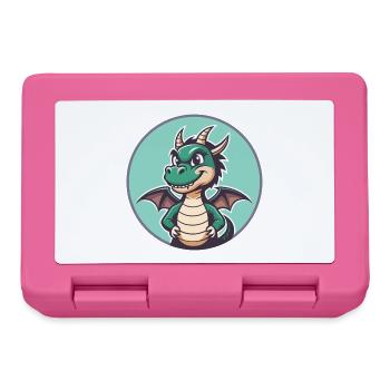 Dragon Kawaii Cartoon Character Animal Pet Face - Lunchbox - pink - Front