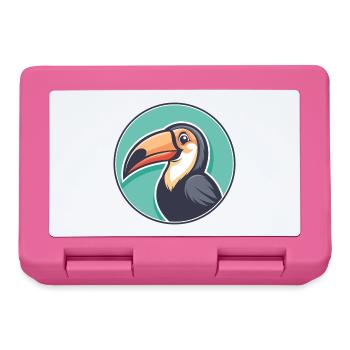 Toucan Kawaii Dessin animé Personnage Animal Animal Visage - Boîte à goûter - rose - Devant