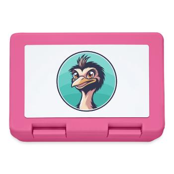 Emu Kawaii Cartoon Character Animal Pet Face - Lunchbox - pink - Front