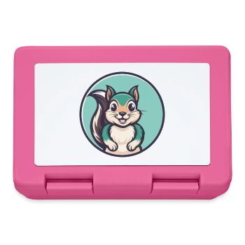 Eichhörnchen Kawaii Cartoon Figur Tier Haustier Gesicht - Brotdose - Pink - Vorne