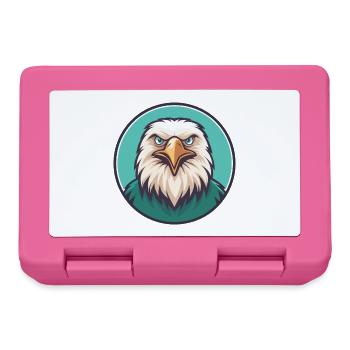Eagle Kawaii Cartoon Character Animal Pet Face - Lunchbox - pink - Front
