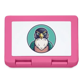 Falke Kawaii Zeichentrickfigur Tier Haustier Gesicht - Brotdose - Pink - Vorne