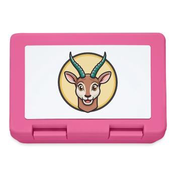 Antilope Kawaii Cartoon Figur Tier Haustier Gesicht - Brotdose - Pink - Vorne
