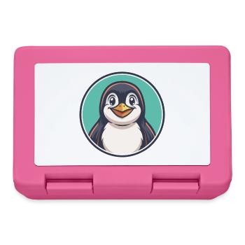 Pingouin Kawaii Dessin animé Personnage Animal Visage D’animal - Boîte à goûter - rose - Devant