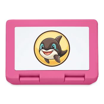 Orca Kawaii Cartoon Figur Tier Haustier Gesicht - Brotdose - Pink - Vorne