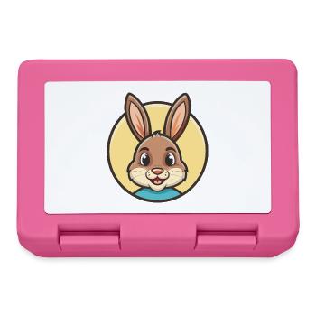 Lapin Kawaii Dessin animé Personnage Animal Animal Visage - Boîte à goûter - rose - Devant