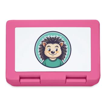 Hedgehog Kawaii Cartoon Character Animal Pet Face - Lunchbox - pink - Front