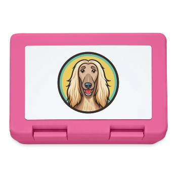Afghanischer Windhund Hunderasse Cartoon Kawaii Clipart Haustier - Brotdose - Pink - Vorne
