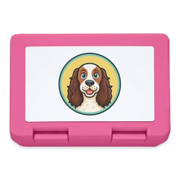 Alpine Spaniel Dog Breed Cartoon Kawaii Clipart - Lunchbox - pink - Front