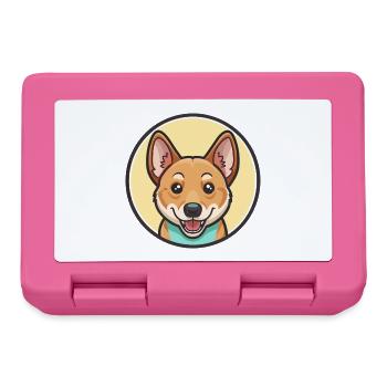 Carolina Chien Race Coloré Dessin animé Kawaii Clipart - Boîte à goûter - rose - Devant