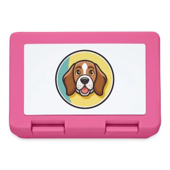 Français Tricolore Chien Race Dessin Animé Kawaii Pet - Boîte à goûter - rose - Devant