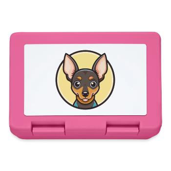 Miniatur Pinscher Hunderasse Cartoon Kawaii - Brotdose - Pink - Vorne