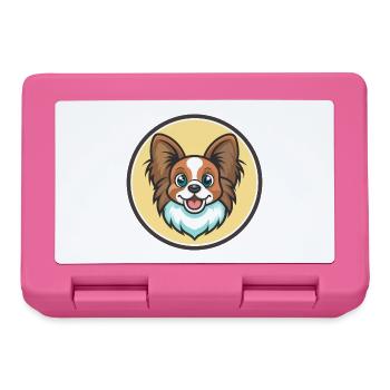 Papillon Chien Race Coloré Dessin Animé Kawaii Clipart - Boîte à goûter - rose - Devant