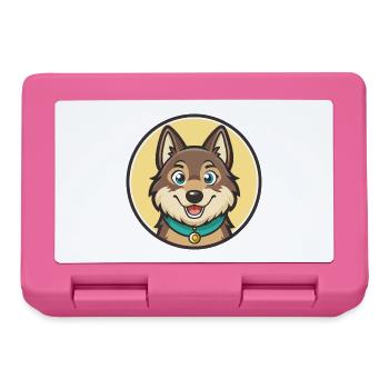Tamaskan Dog Breed Colorful Cartoon Kawaii Clipart - Lunchbox - pink - Front