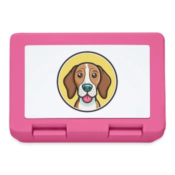 Welsh Hound Dog Breed Funny Cartoon Kawaii Clipart - Lunchbox - pink - Front