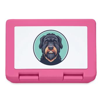 Noir Russe Terrier Chien Race Dessin Animé Kawaii Pet - Boîte à goûter - rose - Devant