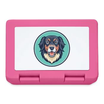 Hovawart Chien Race Coloré Dessin animé Kawaii Clipart - Boîte à goûter - rose - Devant