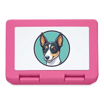 Miniatur Foxterrier Hund Rasse Cartoon Kawaii Haustier - Brotdose - Pink - Vorne