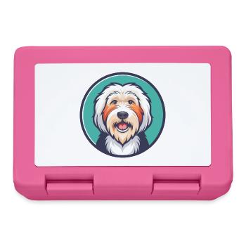 Old English Sheepdog Dog Breed Cartoon Kawaii Pet - Lunchbox - pink - Front
