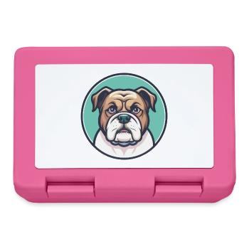 Olde English Bulldogge Dog Breed Cartoon Kawaii - Lunchbox - pink - Front