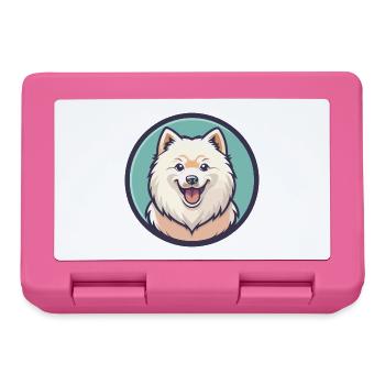 Samoyed Dog Breed Cartoon Character Kawaii Clipart - Lunchbox - pink - Front