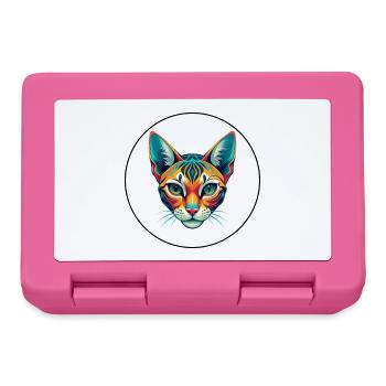 Ocicat Chat Race Dessin Animé Kawaii Animal Animal Pet - Boîte à goûter - rose - Devant