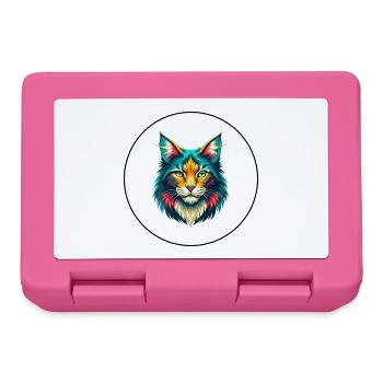 Maine Coon Katzenrasse Karikatur Kawaii Tier Haustier - Brotdose - Pink - Vorne