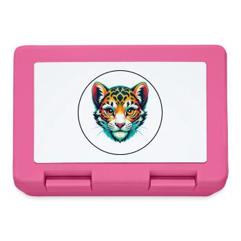 Schnee Leopard Baby Katze Rasse Karikatur Kawaii Tier - Brotdose - Pink - Vorne