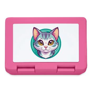 Chat américain à poil court race dessin animé Kawaii Animal - Boîte à goûter - rose - Devant